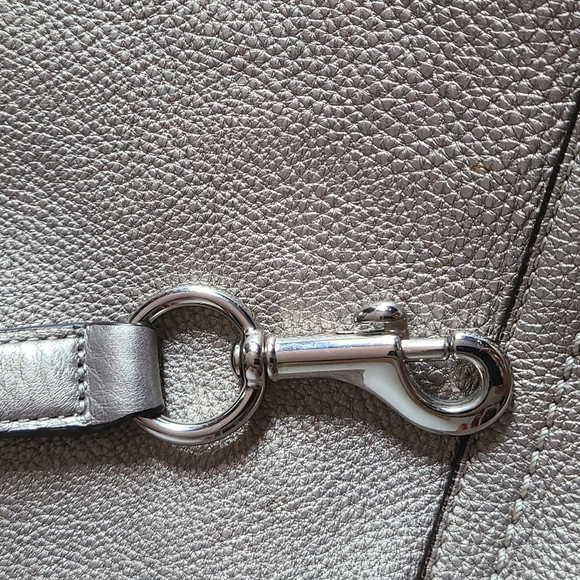 🌟Rare🌟Coach Pewter Color Leather Large Hobo Bag - Picture 10 of 14